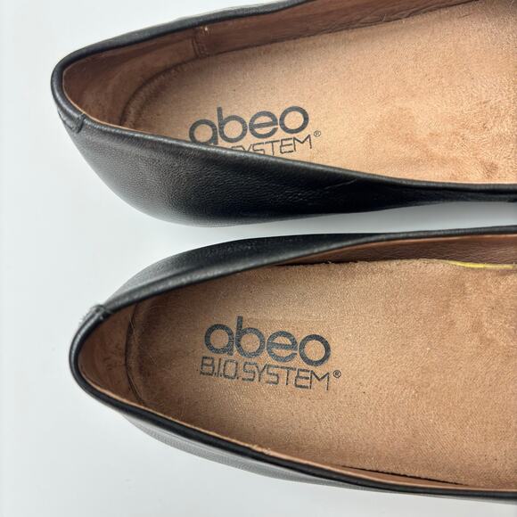 Abeo BIO System Taylin Metallic Gunmetal Leather Ballet Flats Women's Size 9 - Picture 3 of 8